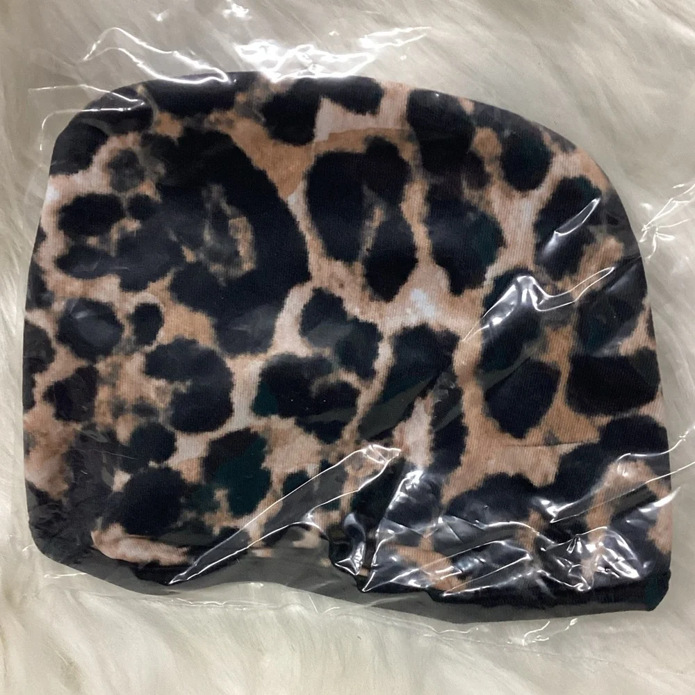 Cotton Face Masks W/ Ear Loops, 3pk, Black & White and Black & Tan Leopard, Lips